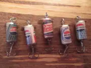 Pepsi Cola Vintage 5 Different Classic Soda Pop Promotional Fishing Lures