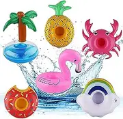 Homiliky 6-Piece Inflatable Drink Holders - Floats, Pool Drink Cup, Floating Drinks Holder, Pool Floats Accessories, Inflatable Cup Coasters - All Ages, PVC Material, 1kg Max Weight Capacity