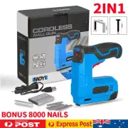 2 in 1 Rechargeable Cordless Electric Stapler Tacker Nail Staples Gun 8000 Nails