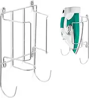 WINSOME Iron Holder Wall Mounted Over Door Ironing Board Hanger Chrome Plated Stainless Steel Compact Space Saving Iron Storage for Organization