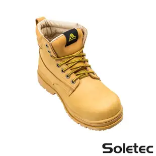 【Soletec】S108507 輕量+嚴選牛巴戈 防穿刺中筒安全鞋(台灣製輕量 鋼頭鞋 工作鞋 登山鞋)