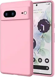 [ZUSLAB] Silicone Case for Pixel 7 Case Real Liquid Silicone Anti-Scratch Gel Rubber Shockproof Cover with Soft Microfiber Lining Drop Full Protection for Google (2022) - Pink