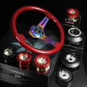NRG 120H HUB+RED GEN 1.5 QUICK RELEASE+3"DEEP DISH IRIDIUM SPOKE STEERING WHEEL (for: Toyota)