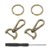 8 Pcs Swivel Purse Clasp, 0.79" D Ring Snap Hook W/Key Ring & Screwdriver,Bronze