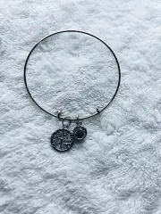 Bangle Bracelet, tree of life charm, stainless steel