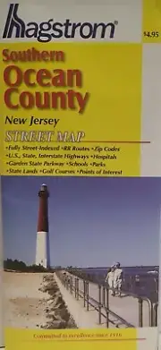 HAGSTROM Ocean County (Southern) Map New Jersey