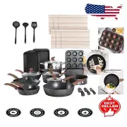 All-in-One 30-Piece Non-Toxic Granite Cookware Set - Dishwasher & Induction Safe