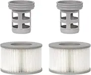 WuYan 2 Set of Hot Tub Spa Accessories for Mspa, Include 2pcs Replacement Screw-in Base Adaptor, 2pcs Inflatable Hot Spring Pool Filter