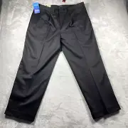 Dockers Mens 38X29 Sanded Microfiber Pleated Cuffed Relax Fit Dress Pants Black