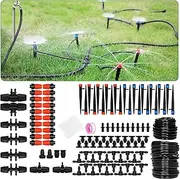 JAYEE 130FT Drip Irrigation Kit, Garden Irrigation System with Drip Nozzle Emitters, Automatic Watering System for Potted Plants, Greenhouse, Lawn