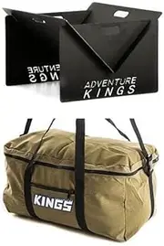 Adventure Kings Portable Camping Steel Fire Pit 3mm + 400GSM Canvas Travel Bag