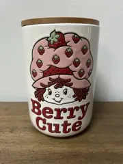 New Strawberry Shortcake Canister Jar with Wood Lid