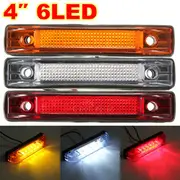 6 LED Clearance Side Marker Light Indicator Lamp Truck Trailer Lorry Van 12V 24V 33 WHITE