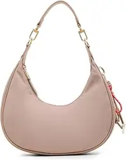 [Anne Klein] Womens Crescent Shoulder Bag with Detachable Strap, Timeless Taupe, Timeless Taupe, Small