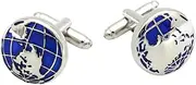 [JYHLSHBA] Cufflinks For Men 1 Pair Of Men'S French Shirt Cuff Round World Map Globe Cufflinks