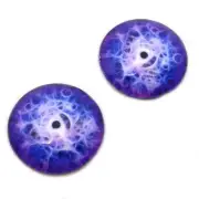 20mm Purple Mystical Eye Flatback Cabochons for Jewelry Making, Dolls, Taxidermy