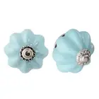 24x Vintage Flower Ceramic Drawer Knobs Furniture Cupboard Door Handle Blue