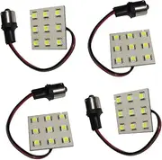 HQRP 4-Pack BA15s Bayonet Base 9 LEDs SMD 5050 LED Bulb Cool White for #1141, #1156 Casita RV Interior/Porch Lights Replacement + HQRP UV Meter