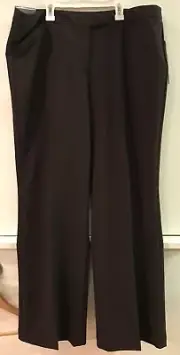 Nicole Miller New York The Perfect Fit Dress Pants Chocolate Brown Size 18 NWT