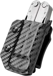 Kydex Multitool Sheath for LEATHERMAN WAVE & WAVE + PLUS/REBAR/SURGE HEAVY DUTY/SKELETOOL Multi Tool Pouch, Multi-tool not included, Kydex and Carbon Fiber Available
