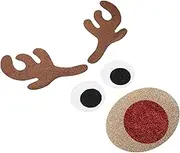 UTHCLO 1 Set Christmas Reindeer Face Wall Stickers Durable Animal Head Decals for Doors Windows Walls Festive Winter Decorations for Home Shop Decor