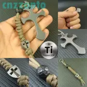 Titanium Ti Cross pendant outdoor Emergency tool knife lanyard Anti allergy H874