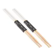 Maple Wood Drumstick 5A Anti Slip Handle Grips Drum Stick White, 2 Pair