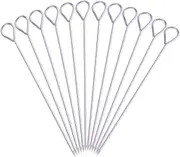 Stainless Steel BBQ Skewers 8 Inch Stainless Steel BBQ Skewers - Set of 12