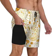 [AFHYZY] Mens Swim Trunks Short with Compression Liner 7 Inch Bathing Suits