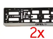 2x SILVER OPEL European Euro License Number Plate Holder Frame German Car