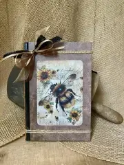 HB20-Honeybee Decorative Decoupaged Upcycled Hardback Farmhouse Display