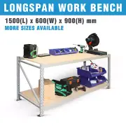1.5M Steel Garage Work Bench Shelves Workshop Workbench Racks Workbenches - VIC