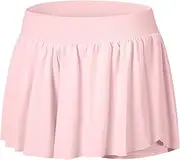 [EXARUS] Girls Flowy Shorts Athletic 2 in 1 Butterfly Flat Waistband Running Shorts Pockets Sports Cheer Tennis for Kids