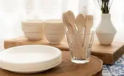 Strong Ecoware® 16cm (6.3inch) Spork - (Pack of 50) | 100% Natural, Biodegradable & Compostable Disposable Forks | Toxic Free