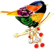 [songbowen] Crystal Bird Brooch Enamel Lapel Pin Sparrow Bird Animal Brooch Custom Wedding Parties Brooches Pin Shining Fashion Jewelry Gift Clothes Bag Dress Accessories Gold-Tone, Metal, alloy
