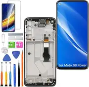 HLYGZX Replacement Original Display for Motorola Moto G8 Power LCD Screen, XT2041 Display Screen Touch Digitizer Assembly Repair Parts Kit (Black with Frame)
