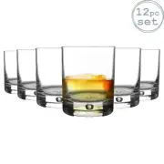 12x Barglass Whisky Glasses Classic Scotch Whiskey Tumblers Bubble Base 280ml