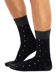 [Chusette] Men's Socks in Blue / White dots 10 Pack