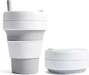 STOJO 891143 Biggie Collapsible Silicone Travel Cup, Dove, S2-DOV