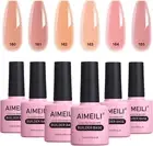 6 Piece Gel Nail Polish Set - 2 in 1 Builder Base Gel for Nails UV LED Multicolo