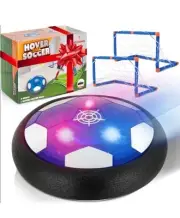 Moving Goals Hover Soccer Ball 4 Pack - 2 Air Floating LED Disk Balls and 2 G...