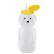 2pcs Honey Bear Cup Squeezable Therapy And Special Needs Assistive Drink Container, Spill Leak Resistant Lid