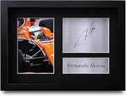 HWC Trading FR Fernando Alonso Gift Signed FRAMED A4 Printed Autograph F1 Formula One Gifts Photo Display