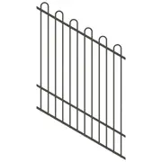 ProtectorAl 0350-1200W x 1500H Woodland Grey Loop Top Pool Fence Panel Raked 16-30º