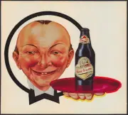 1970's Larger Cinci Cream Beer Decal Featuring "The Handsome Waiter" - "NOS"