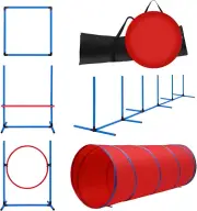 5PCS Dog Agility Equipment Set Obstacle Course Pet Training Kit Supplies Jump Hu