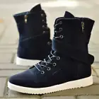 Men's High Top Tooling Boots Plus Cotton Round Toe Flat Heel Viscose Shoes Side