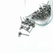 4, 20 or 50 Pieces: Silver 304 Stainless Steel Stud Earring Ball - US Selle