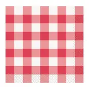 Red Gingham Small Napkins (Pack of 16)