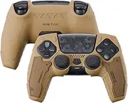 GeekShare G.S.TAC Tactical PS5 Controller Skin Set, Anti-Slip Silicone Protective Cover Skin Case for PS5 Wireless Controller with 2 Thumb Grip Caps and 2 Stickers (Desert Yellow)